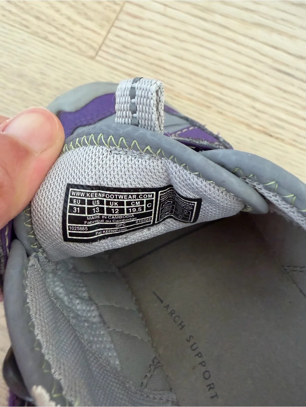 KEEN Knotch Hollow Hook Loop Bungee Washable Hiking Sneaker Purple Toddler Sz 13